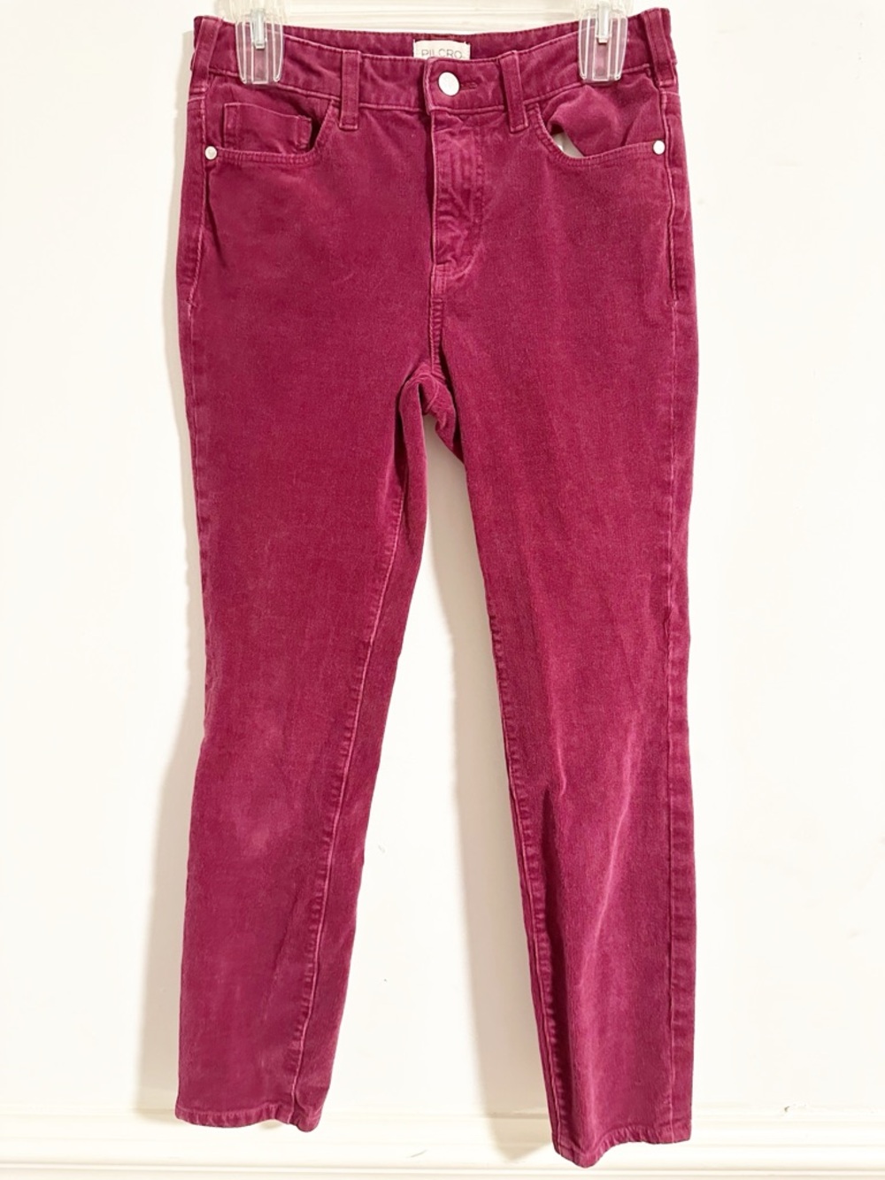 Pilcro Anthropologie Pink Berry Skinny Corduroy Pants Size 27 High Rise